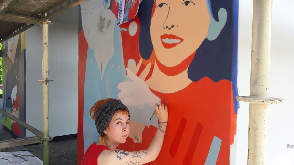 Mural jest w trakcie powstawania 