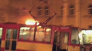 Płonący tramwaj