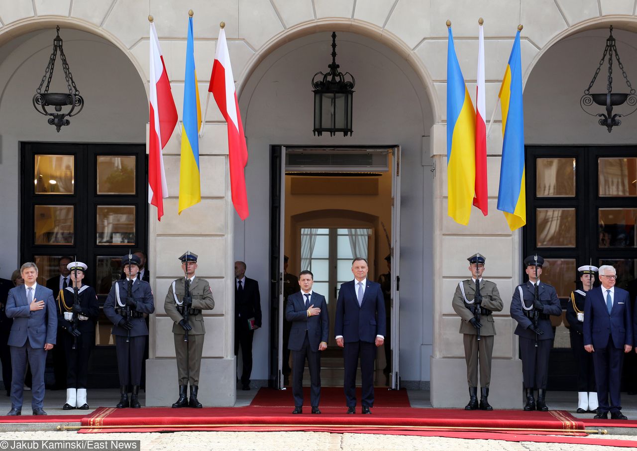 Warszawa. Wizyta prezydenta Ukrainy. Wołodymyr Zełenski spotkał się z Andrzejem Dudą. "Stoimy za Ukrainą"