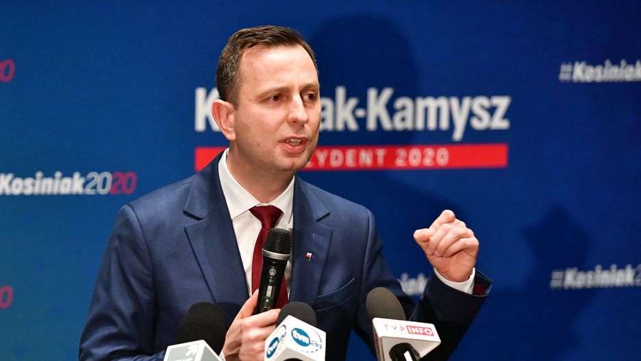 Wybory prezydenckie 2020. Prezes PSL Władysław Kosiniak-Kamysz podczas wiecu wyborczego