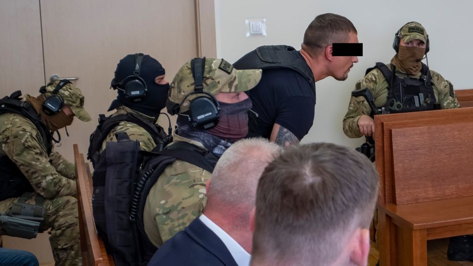 Paweł P. (pseudonim "Ramzes") podczas procesu gangu "Dreksa"