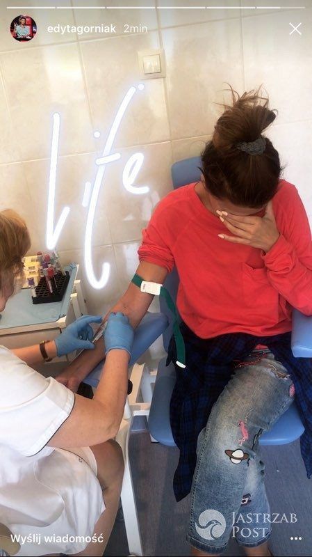 Edyta Górniak na pobraniu krwi