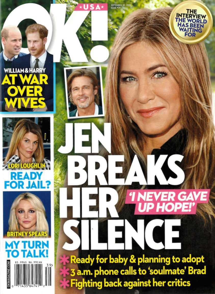 Jennifer Aniston na okładce OK!