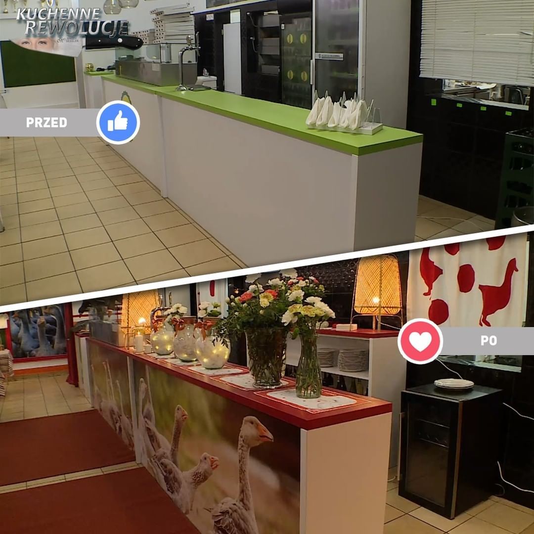 Kuchenne Rewolucje - zmiany przed i po screen Instagram