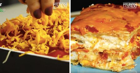 Lasagne z chrupiącym kurczakiem