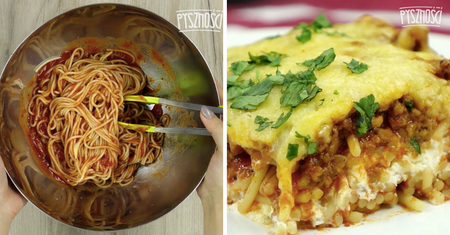 Lasagne i spaghetti w jednym