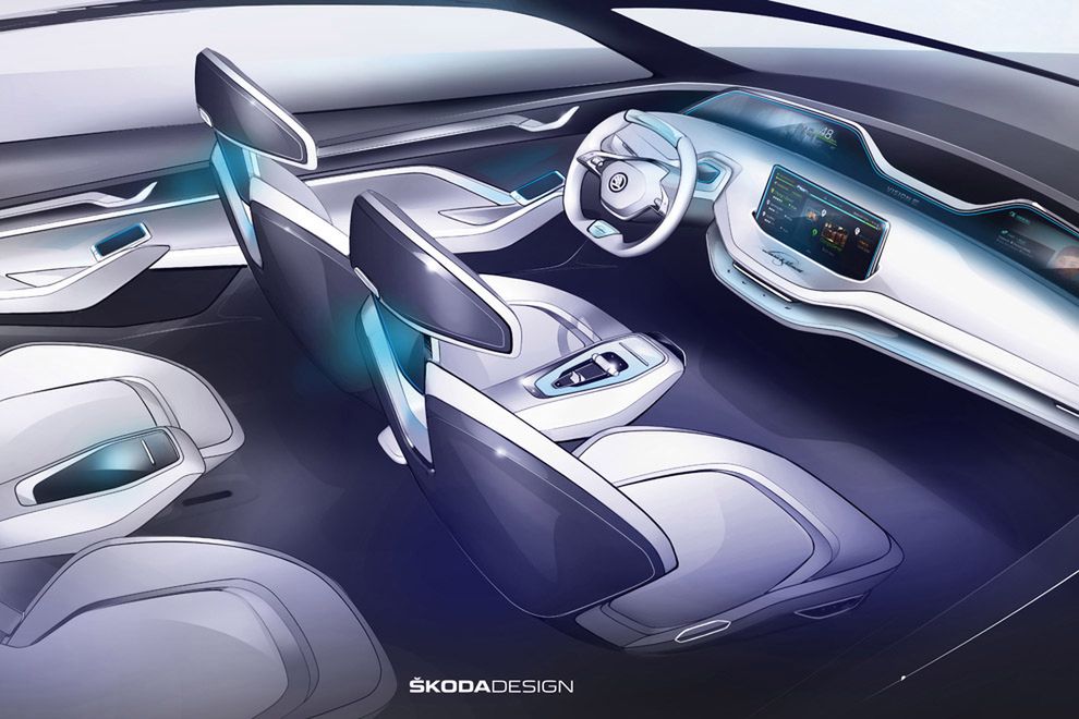 Skoda pokazała projekt wnętrza koncepcyjnego SUV-a Vision E