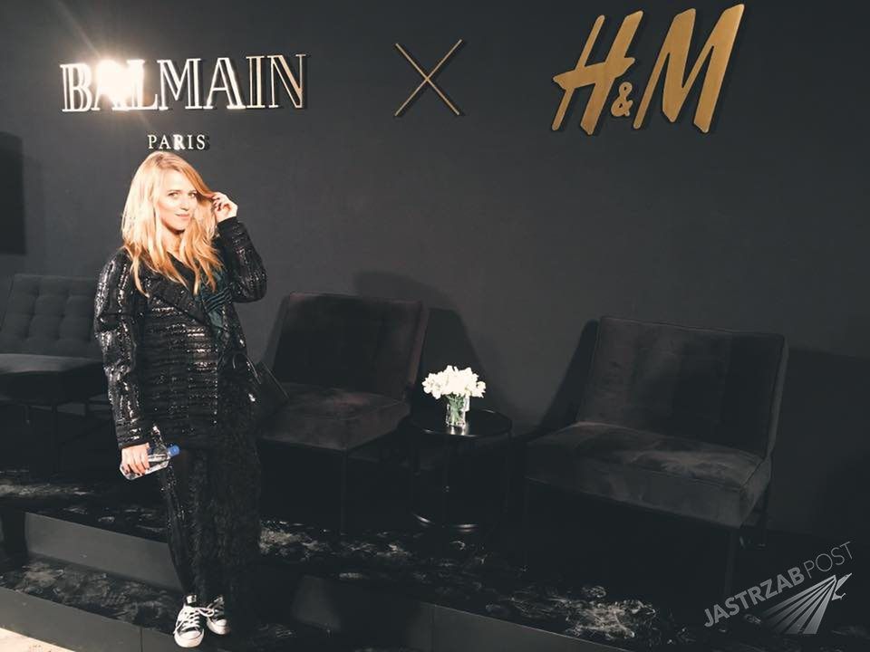 Jessica Mercedes na konferencji Balmain dla H&M