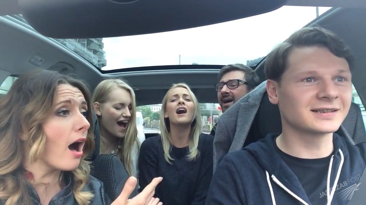 Polska na Eurowizji 2015 - Monika Kuszyńska z mężem śpiewa In The Name Of Love w samochodzie