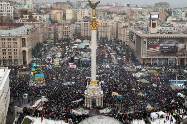 "Marsz miliona" w Kijowie; kordon pod siedzibą prezydenta