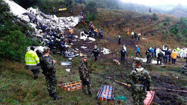 71 osób zginęło w katastrofie samolotu w Kolumbii