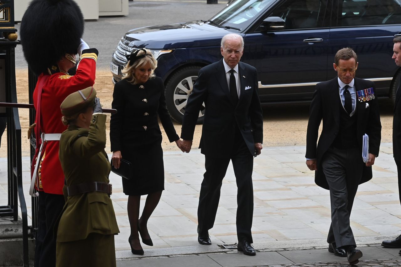 Joe Biden i Jill Biden - Pogrzeb królowej Elżbiety II