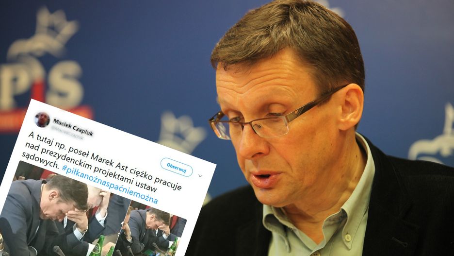 Poseł w czasie posiedzenia komisji dot. poprawek w ustawie o sądownictwie oddawał się sportowym namiętnościom.