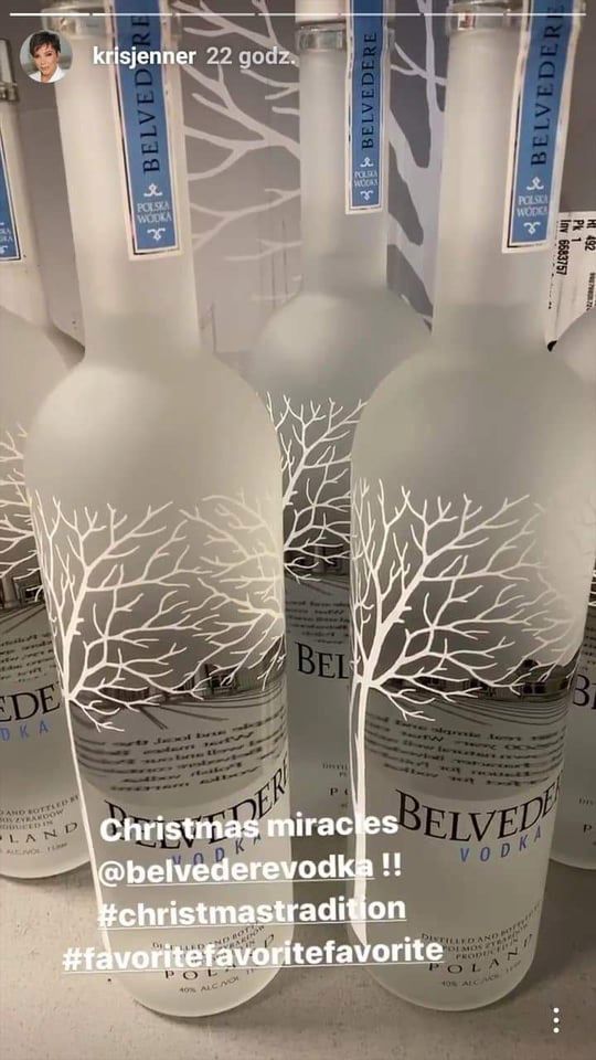 Kris Jenner pije wódkę Belvedere 
