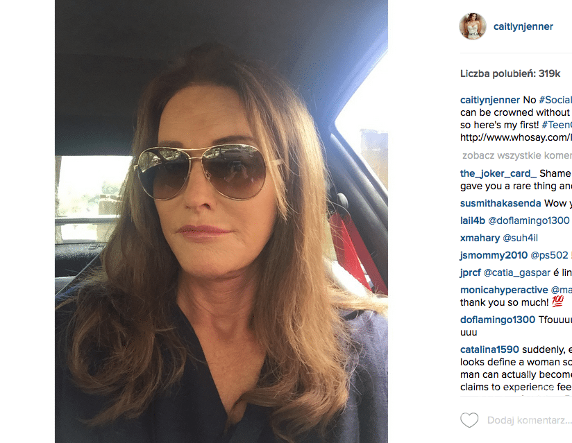 Pierwsze selfie Caitlyn Jenner na Instagramie