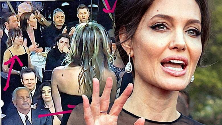 Angelina Jolie, Jennier Aniston, konfrontacja Złote Globy 2018