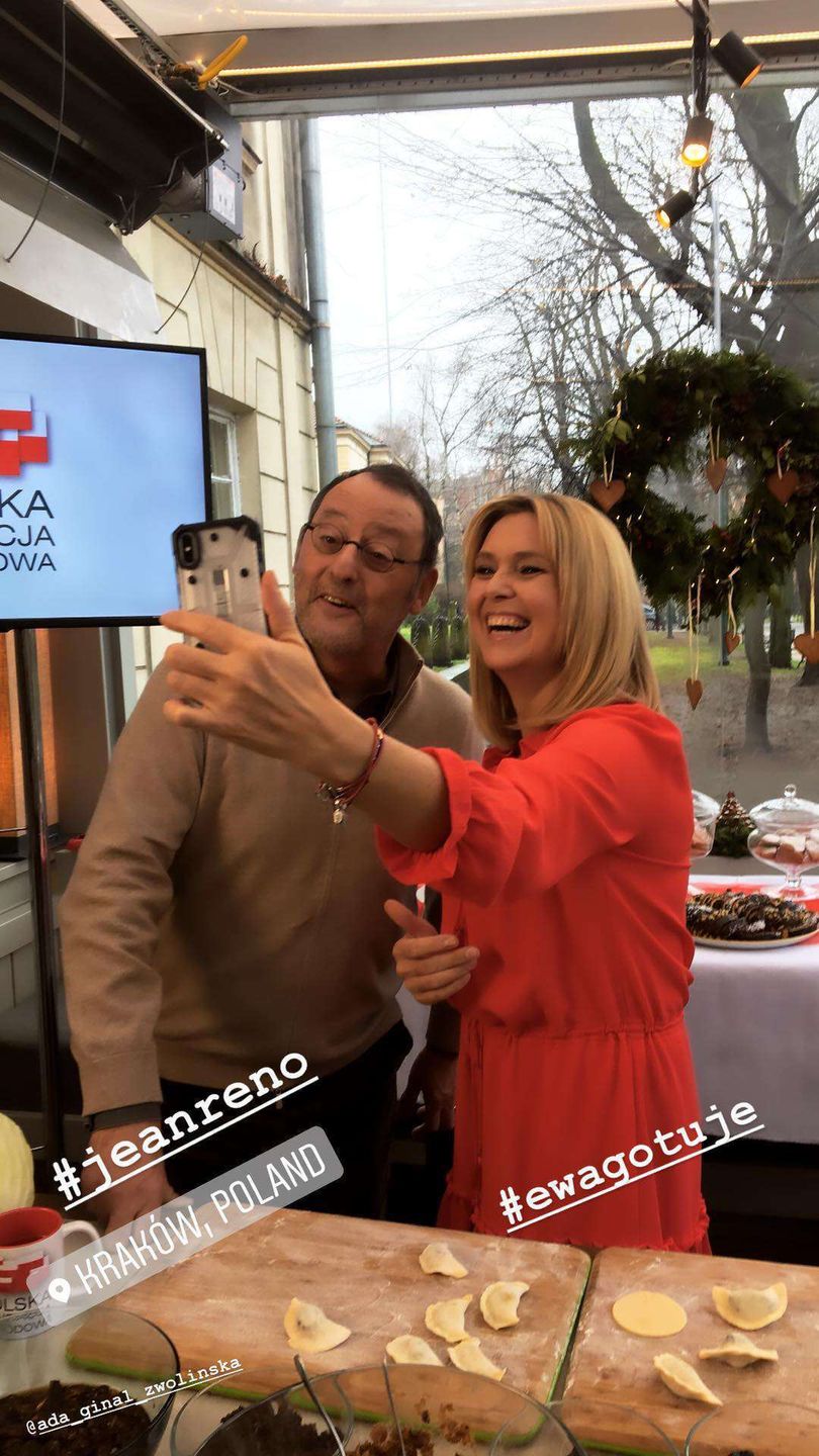 Jean Reno i Ewa Wachowicz