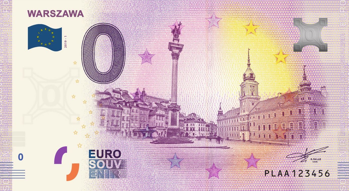 Polskie euro. Powstał kolekcjonerski banknot ukazujący Warszawę. Ma nominał 0 euro
