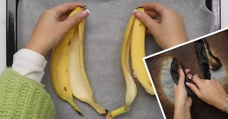 Włożyła skórki z bananów na 30 minut do piekarnika. Przepis na naturalny nawóz