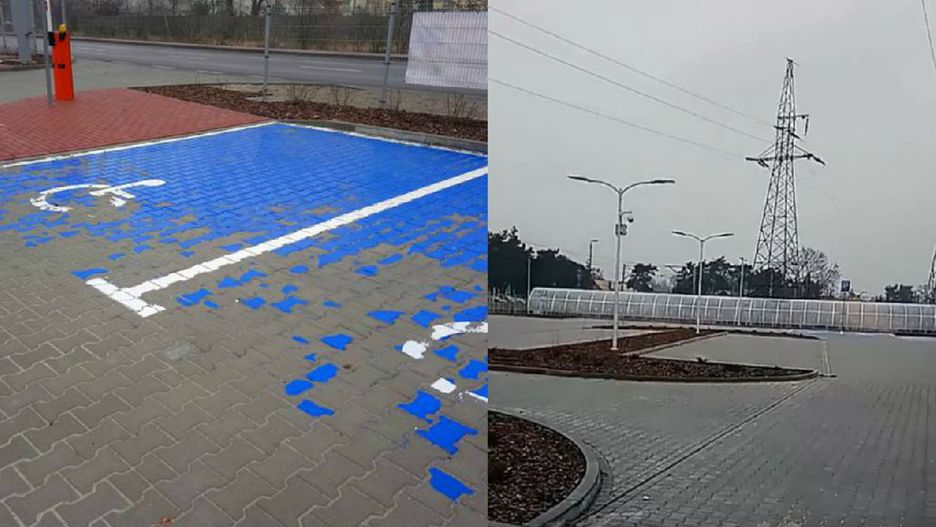 Na zdjęciach i nagraniach mieszkanki Legionowa nie widać żadnego zaparkowanego samochodu