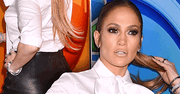 Seksowna stylizacja Jennifer Lopez! Pokazała nogi w baaaardzo obcisłej skórzanej mini