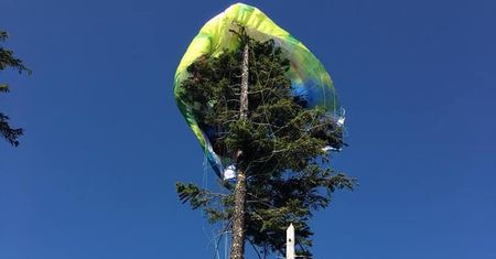 Karkonosze. Paralotniarka zawisła na drzewie. Wysłano śmigłowiec