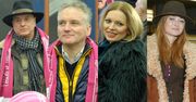 Anna Maria-Jopek w futrzanym płaszczu, Cezary Harasimowicz w kapeluszu i Ania Rusowicz w góralskim kożuchu