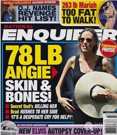 Wychudzona Angelina Jolie na okładce "National Enquirer"
