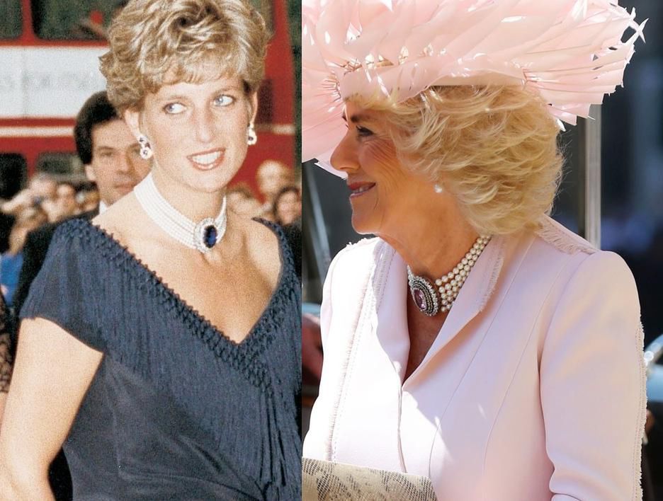 Księżna Diana i księżna Camilla z podobnym naszyjnikiem
