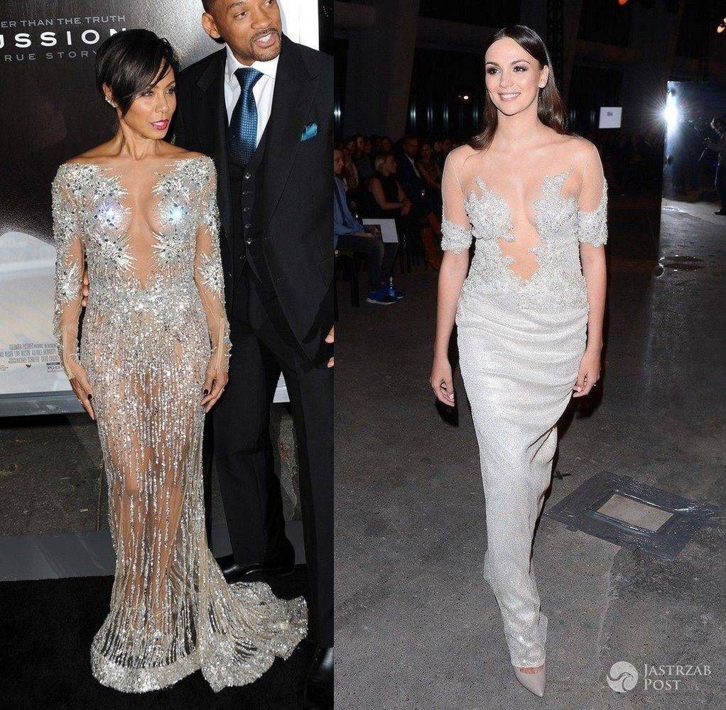 Jada Pinkett Smith i Paulina Krupińska w prześwitujących kreacjach. Jada w kreacji Zuhair Murad i Paulina Krupińska w sukni Paprocki & Brzozowski (fot. ONS)