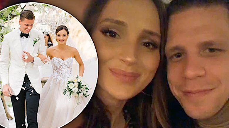 Marina i Wojciech Szczęsny druga rocznica ślubu