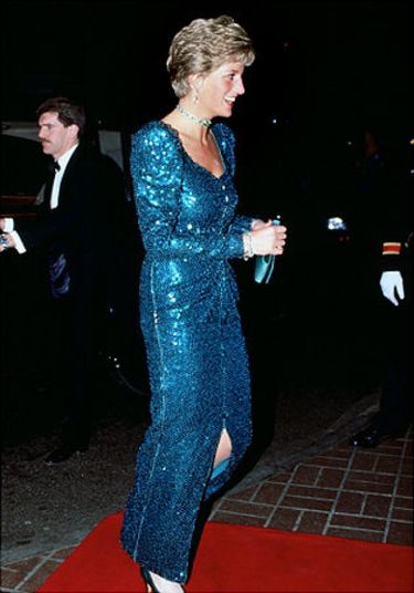 Księżna Diana w cekinowej sukni