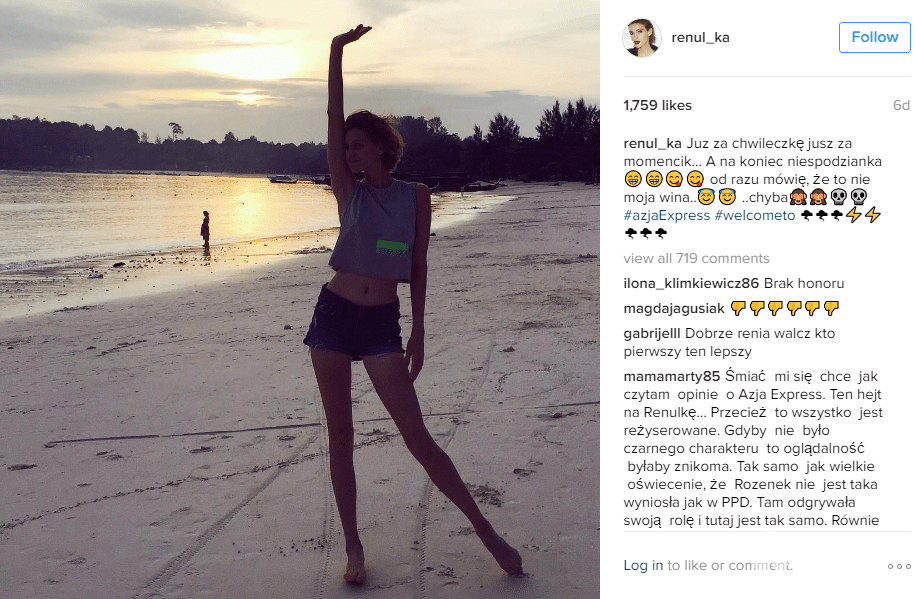Renata Kaczoruk pozuje na plaży w Azji!
