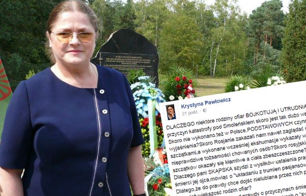 Kontrowersyjny wpis Krystyny Pawłowicz. Tym razem dostało się... rodzinom smoleńskim