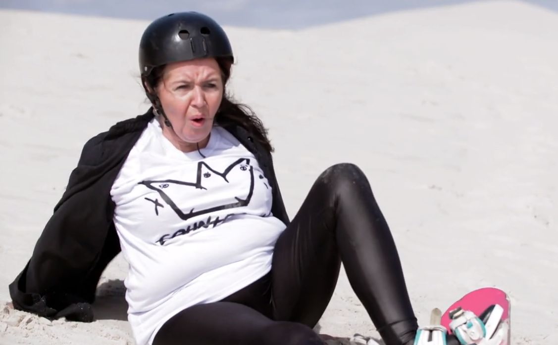 Mama Dawida Kwiatkowskiego wywróciła się na desce snowboardingowej. 