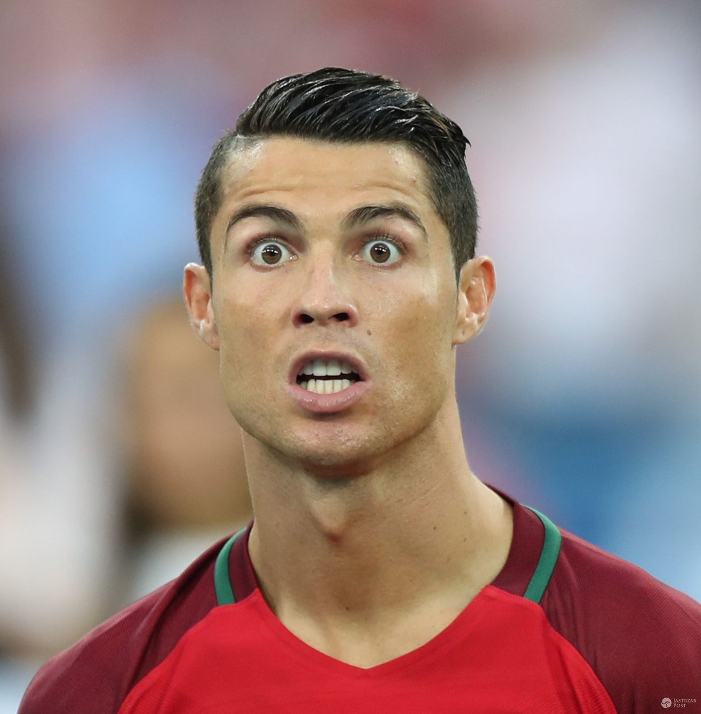 Cristiano Ronaldo na meczu z Polską