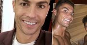 Cristiano Ronaldo pozuje z najstarszym synem. Junior to skóra zdjęta z ojca. 11-latek już może się pochwalić muskulaturą