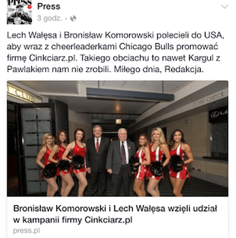 Lech Wałesa i Bronisław Komorowski promują serwis wymiany walut
Fot. screen z Facebook
