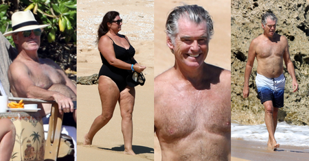 Pierce Brosnan z żoną spędzają upojne wakacje na Hawajach. Uroczy widok? (ZDJĘCIA)