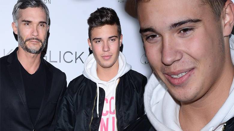 Leon Myszkowski z ojcem na ściance