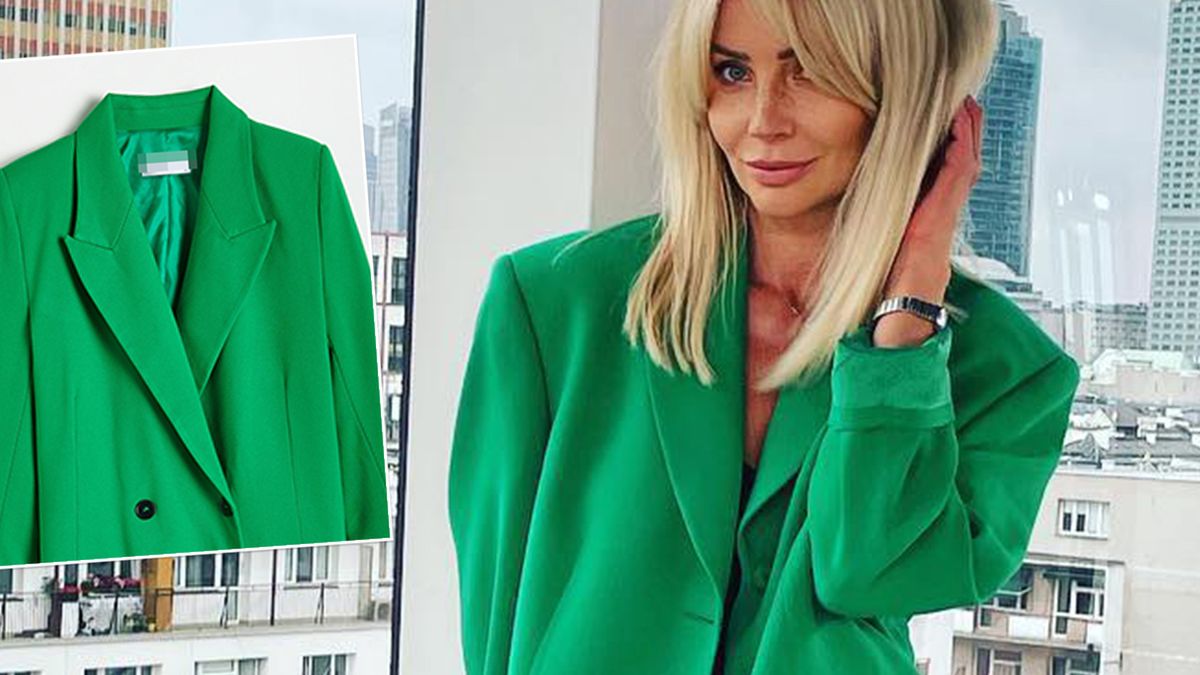 Agnieszka Woźniak-Starak w zielonej marynarce