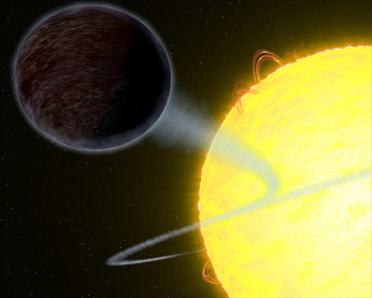 Jest ciemna jak smoła i dwa razy większa od Jowisza. To planeta WASP-12b