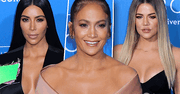 Rewia głębokich dekoltów na niebieskim dywanie: Jennifer Lopez kontra Kim i Khloe Kardashian