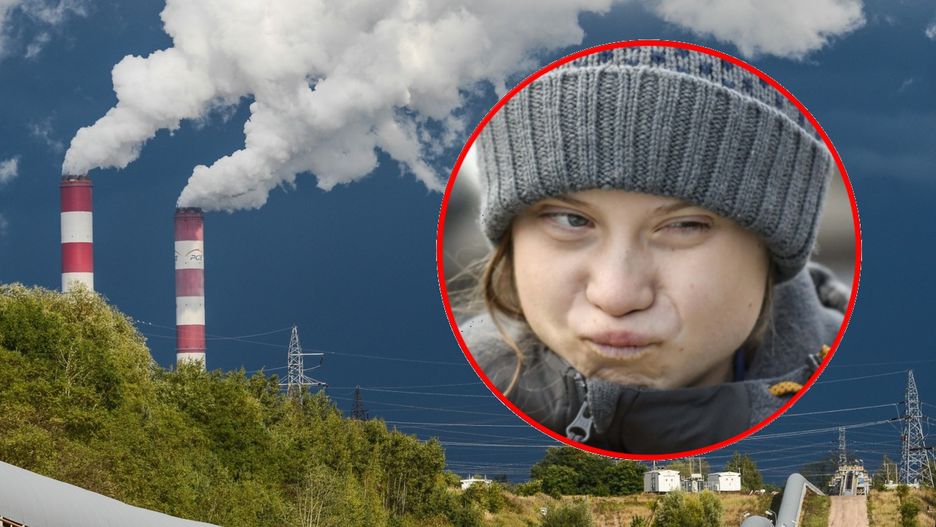 Greta Thunberg w Polsce. Ekipa filmowa przy Elektrowni Bełchatów