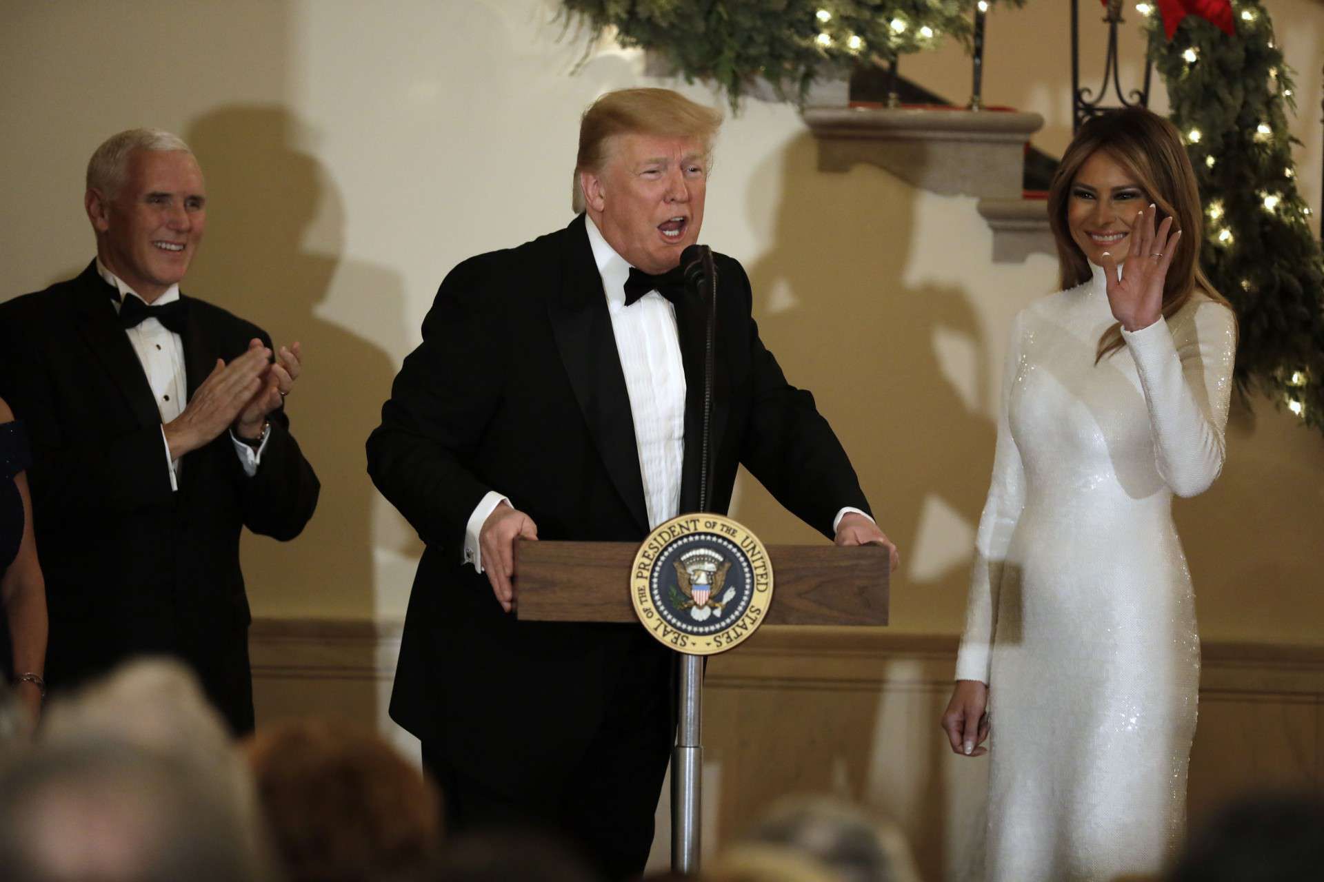 Świąteczne spotkanie pary prezydenckiej USA w Białym Domu