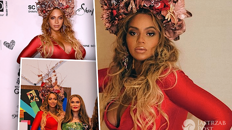 Beyonce w ciąży w czerwonej sukience