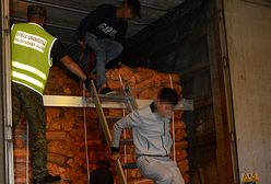 Wietnamczycy w tirze z drewnem opałowym