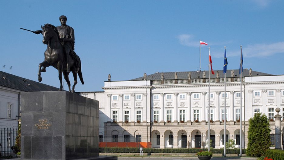 Pałac Prezydencki i pomnik ks. Józefa Poniatowskiego