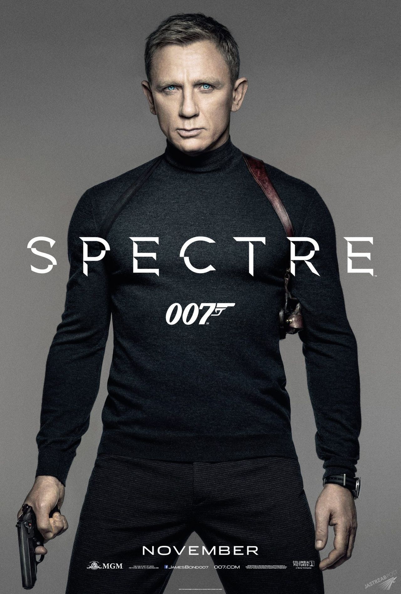 Plakat promujący James Bond Spectre. Polska premiera 6 listopada 2015