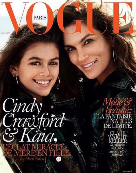 Cindy Crawford i Kaia Gerber na okładce "Vogue Paris"